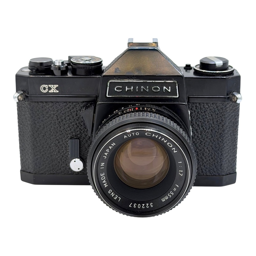 Chinon CX 35mm SLR Film Camera with Auto Chinon 55mm f1.7 Lens Black Japan